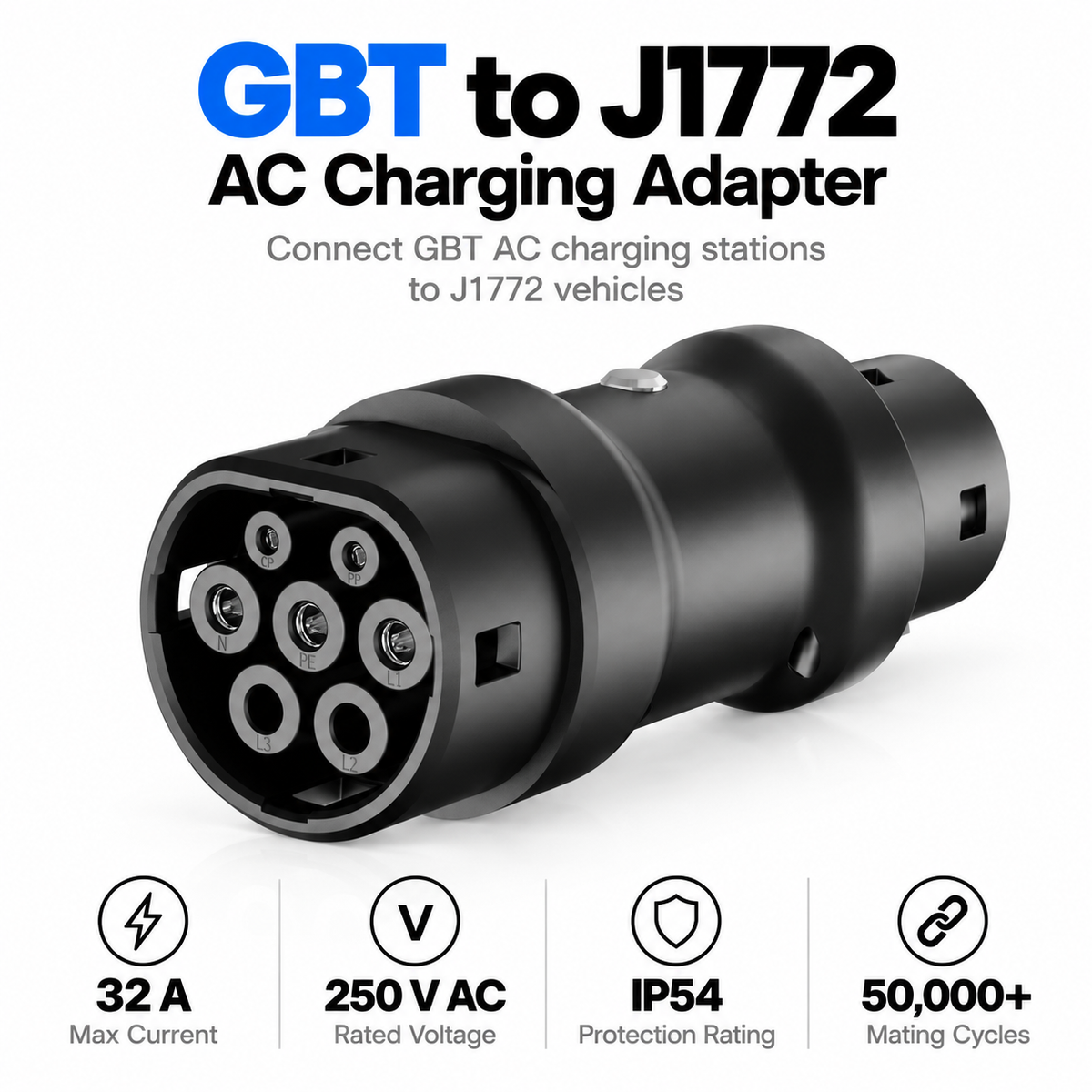 Адаптер GB/T към Тип 1 AC (8 kW)