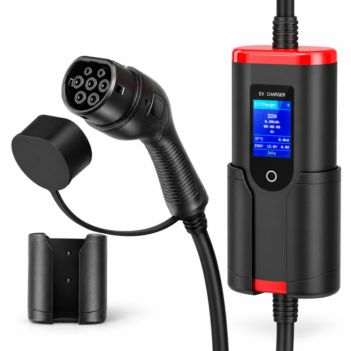 Portable EV Charger Type 2 up to 22 kW – 5 Input Adapters (5 m)