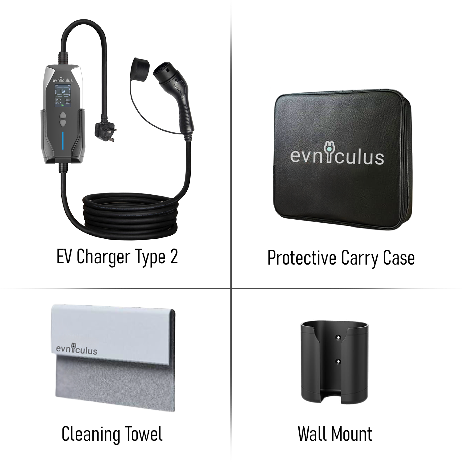 Портативное зарядное устройство для электромобиля 13 А (3 контакта/тип G/вилка UK), 5 м, тип 2