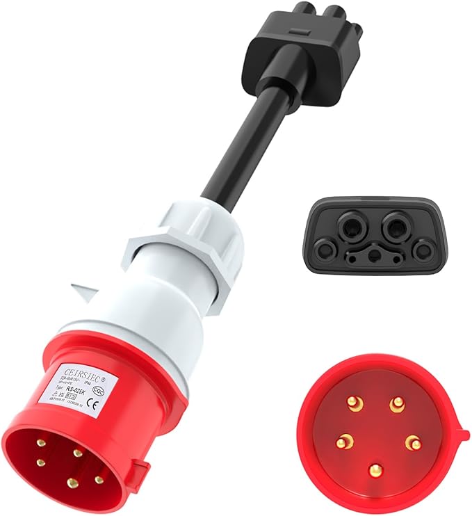 16A Red CEE Adapter (3.6 kW) for Tesla Gen 2 Universal Mobile Connector (1121254-00-E)