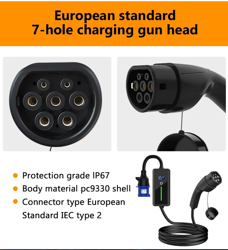 Chargeur portable monophasé de type 2 7 kW/32 A