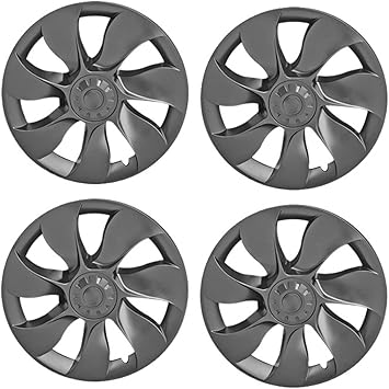 Enjoliveurs de roue 19 pouces pour Tesla Model Y–4 pièces (noir mat/gris pistolet)