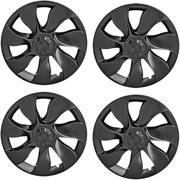 Enjoliveurs de roue 19 pouces pour Tesla Model Y–4 pièces (noir mat/gris pistolet)