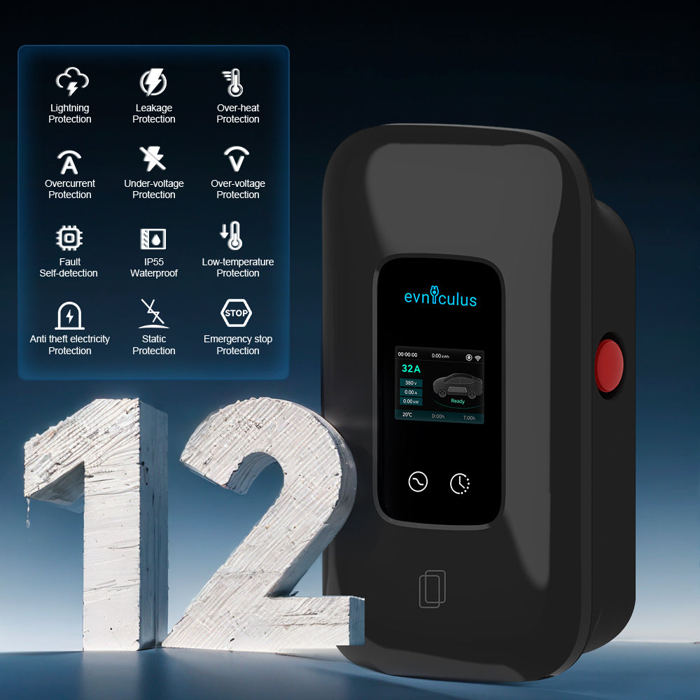 EVniculus Inteligent EV Charger 22kW w/ WiFi RFID