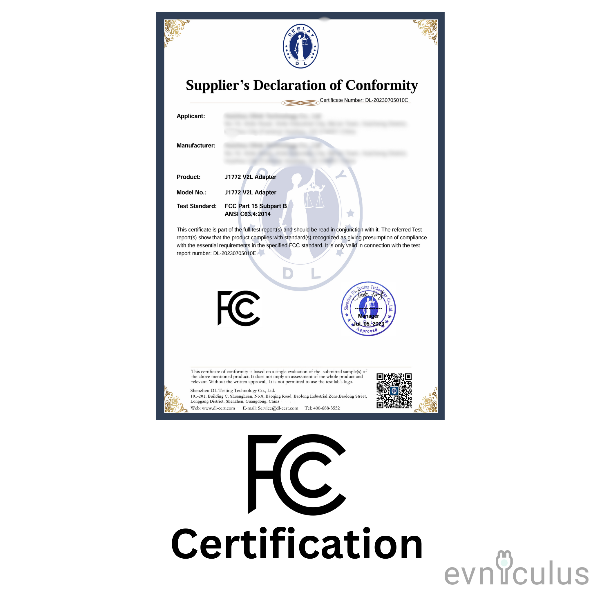 V2L Discharge Adapter J1772/ Type 1 (20A) Vehicle-To-Load for MG/Hyundai/Kia/BYD/Genesis