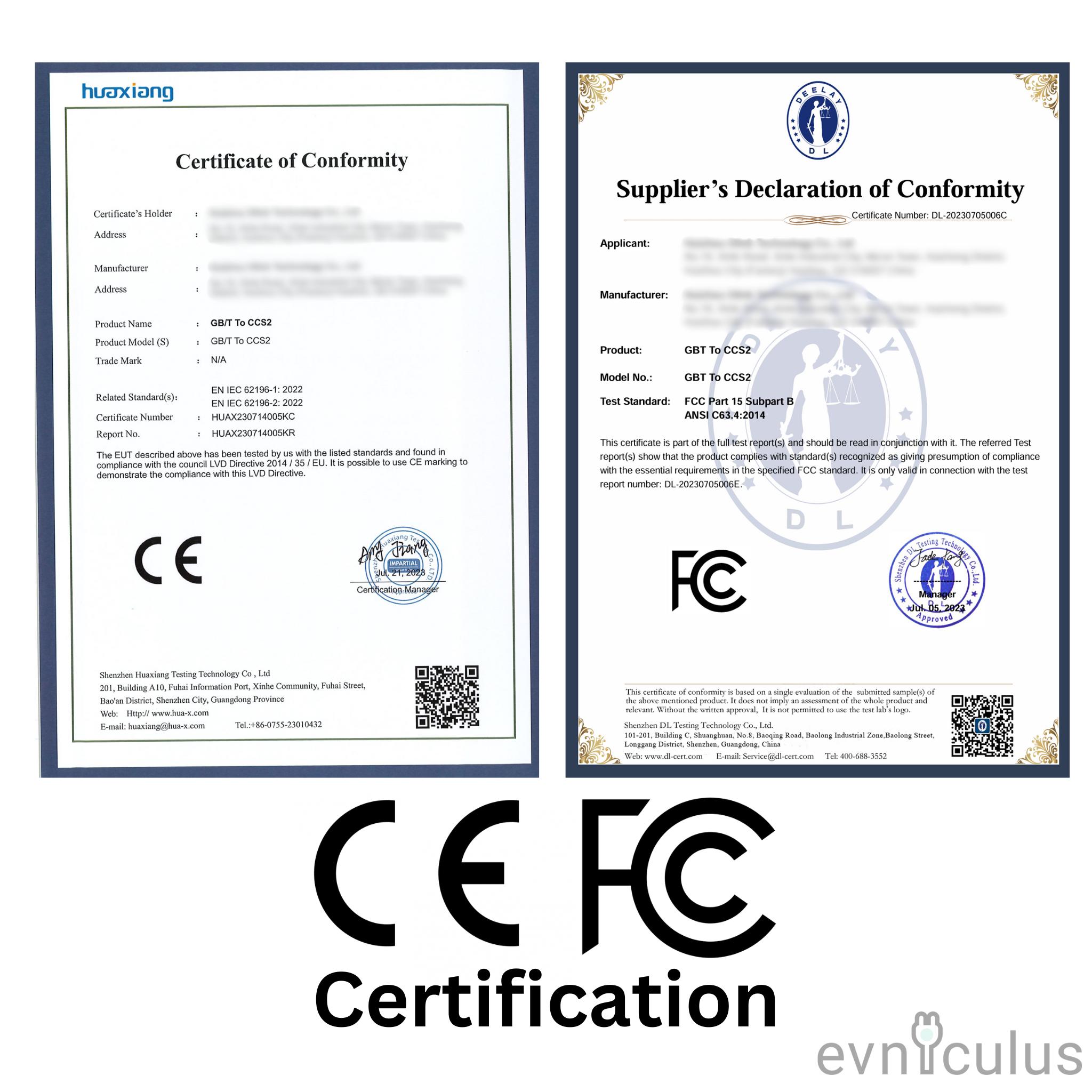 Адаптер GBT-CCS2 за Европейски Електромобили (до 200 kW)