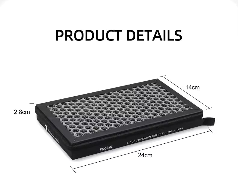 HEPA + Activated Carbon Cabin Air Filter for Tesla Model 3 / Y / Highland / Juniper (PM2.5)