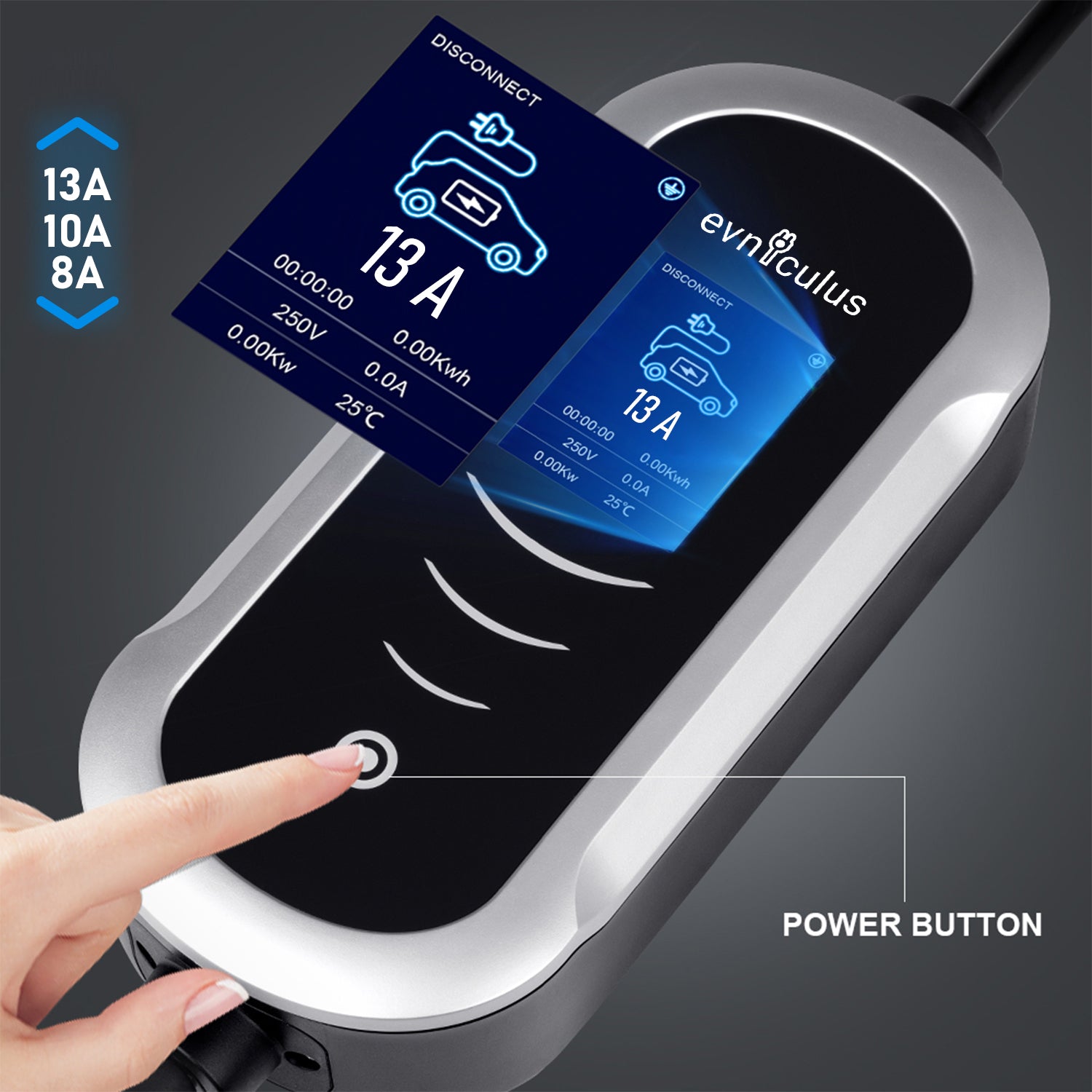 Chargeur portable pour véhicule électrique 13 A (3 broches/Type G/Prise britannique) 5 m Type 2