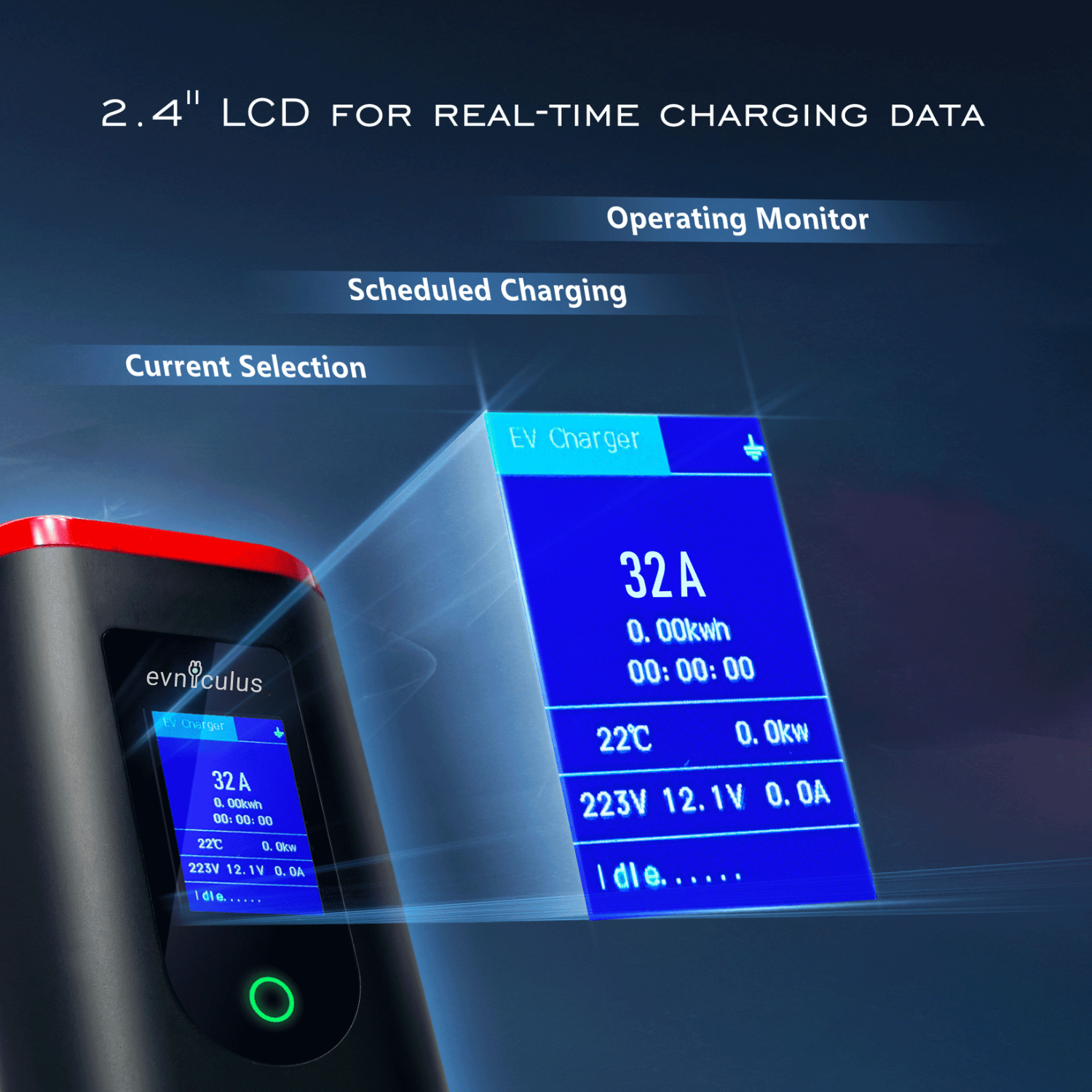 Преносимо зарядно за електрически автомобили 3-фазно (11 kW/ 22 kW) WiFi+APP