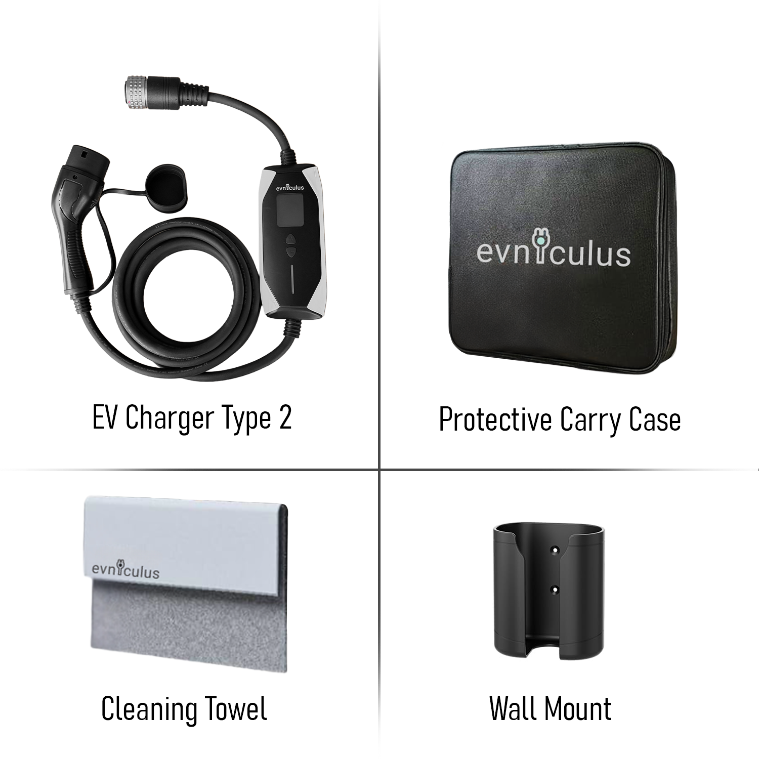 Portable EV Charger Type 2 with Adapters (7 kW/32A) + WiFi & APP