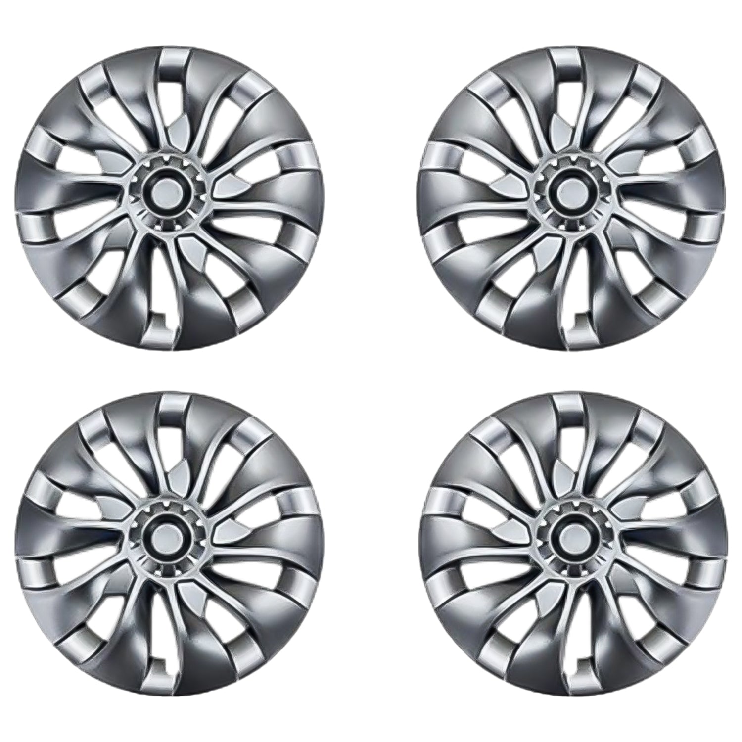 Enjoliveurs de roue 18 pouces pour Tesla Model 3 2017-2023 | 4 pièces (noir mat/gris canon)