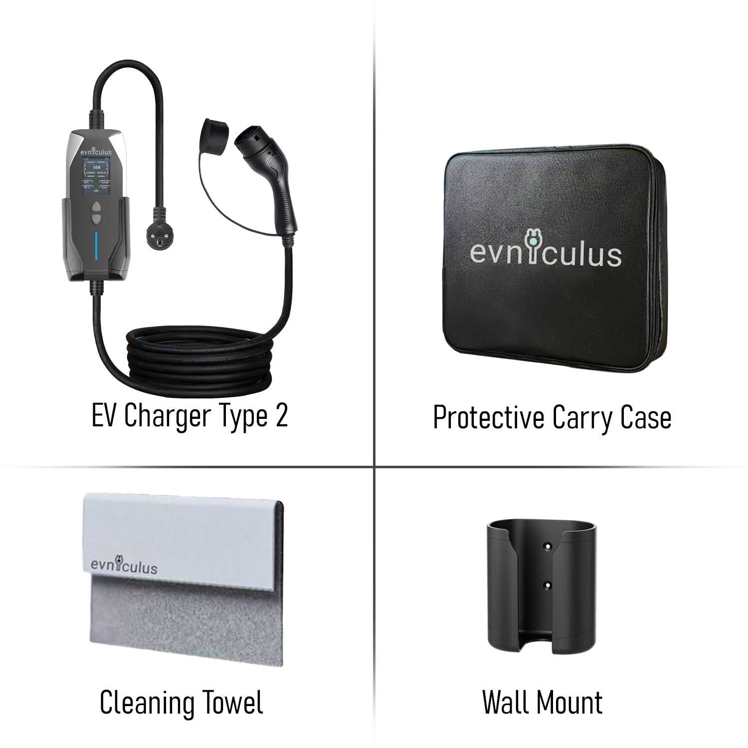 Portable EV Charger Type 2 (3.6 kW/16A) 5M-10M WiFi+APP