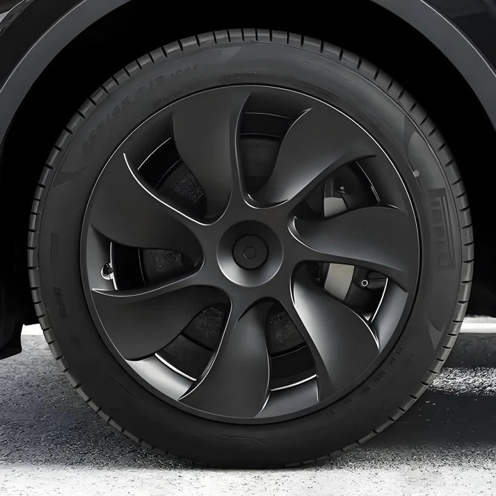 Enjoliveurs de roue 19 pouces pour Tesla Model Y–4 pièces (noir mat/gris pistolet)