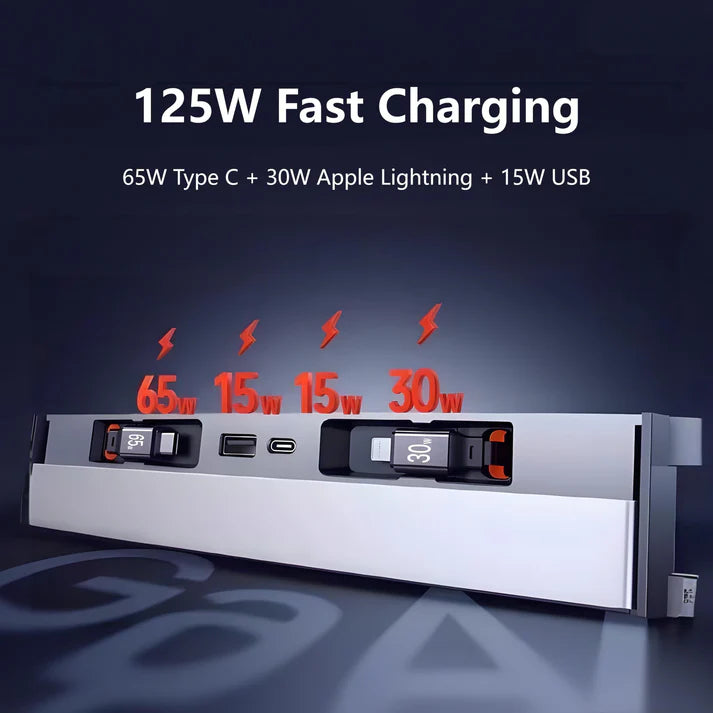 Station de charge avec hub USB pour Tesla Model Y Juniper et Model 3 Highland–Hub de console USB 125 W Type-C / Lightning