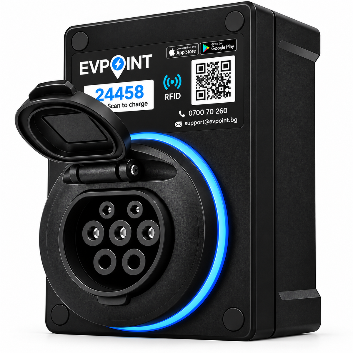 EVPoint EV7 7.4 kW Smart EV Charger – Type 2 Socket