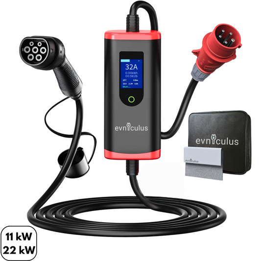 Chargeur de voiture électrique portable triphasé (11 kW/ 22 kW)