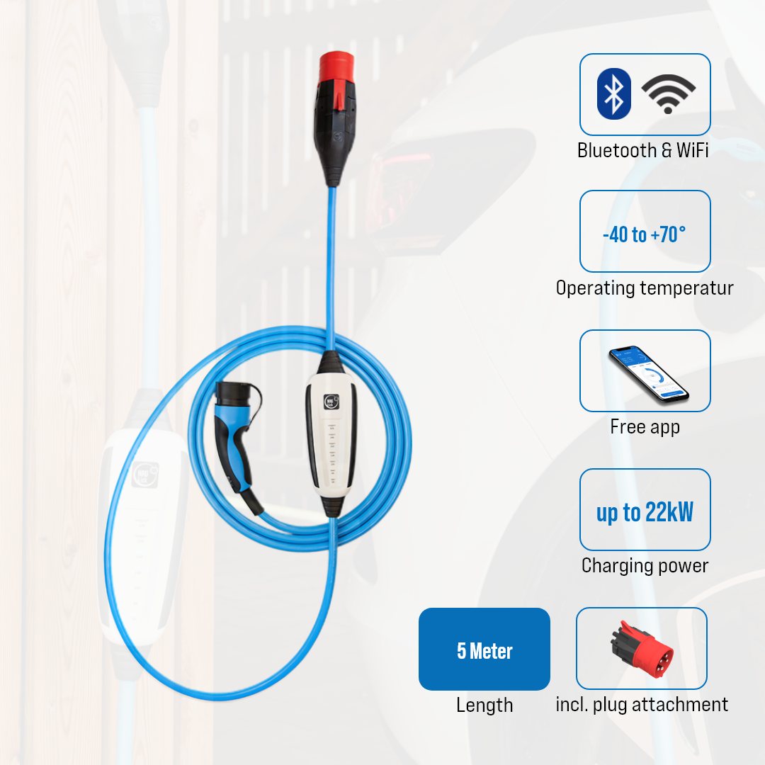 Chargeur portable NRGkick 32 A 22 kW 5 m/7, 5 m/10 m Wi-Fi BLE