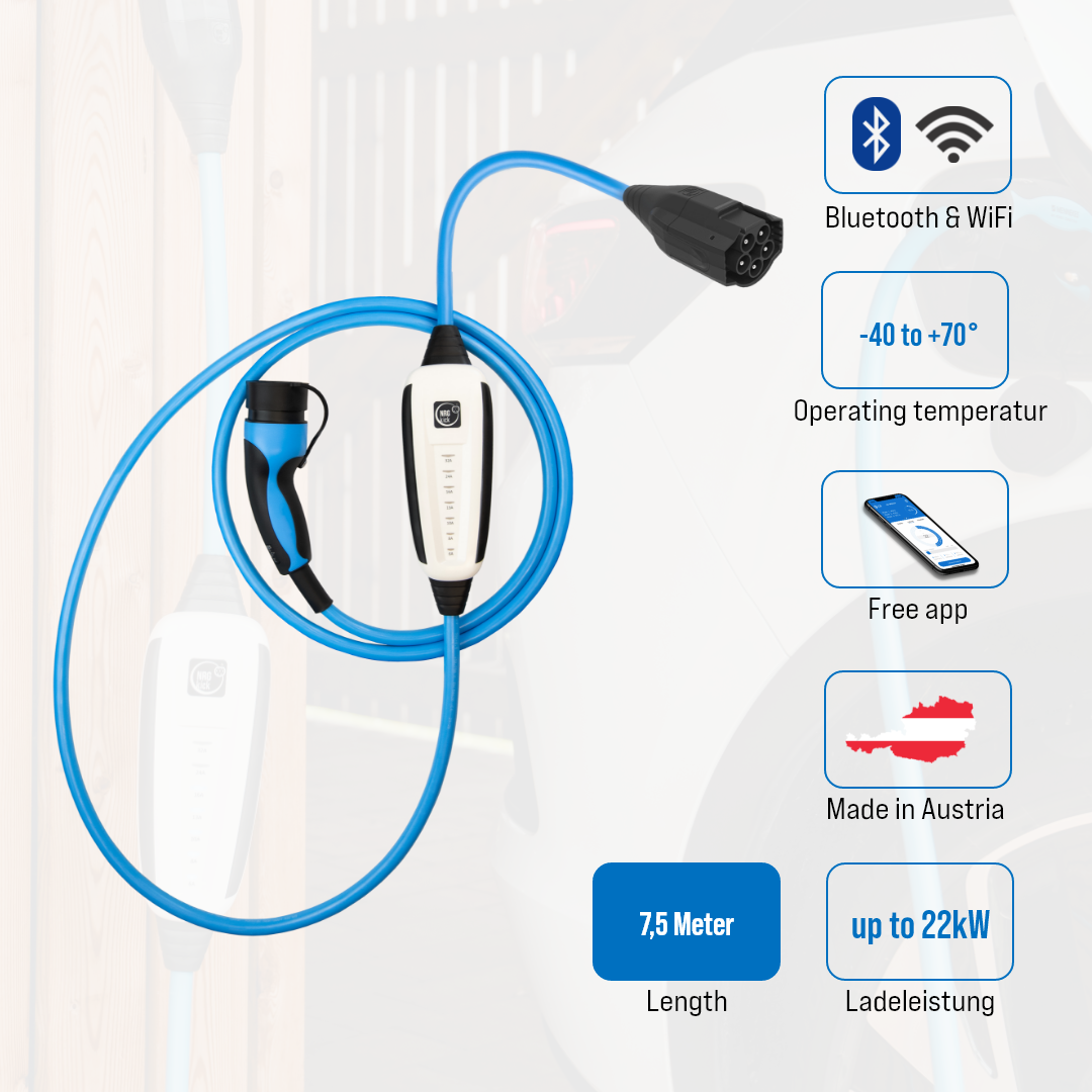 NRGkick Portable Charger 32A 22 kW 5m/7,5m/10m WiFi BLE