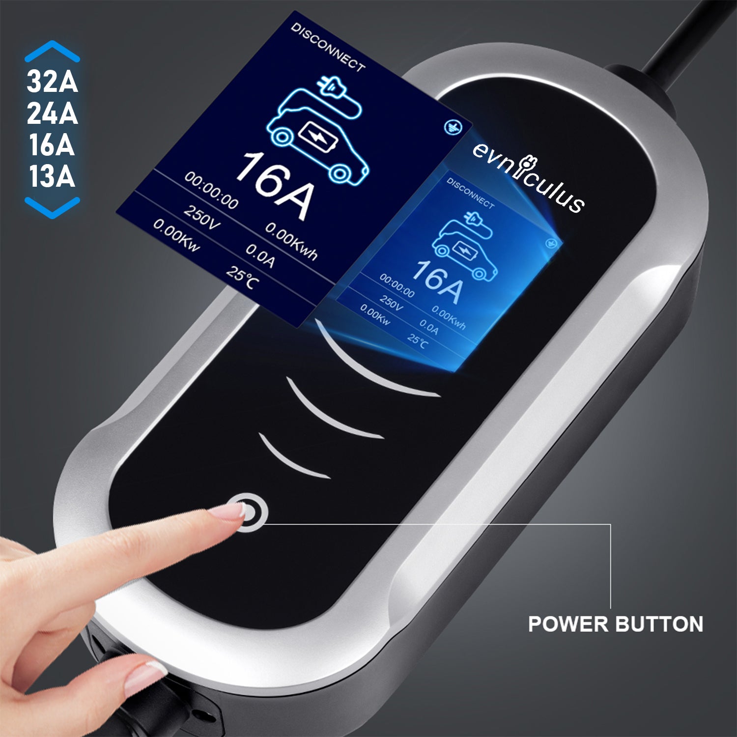 7 kW/ 32A Single-Phase GBT Portable Charger (WiFi+APP)
