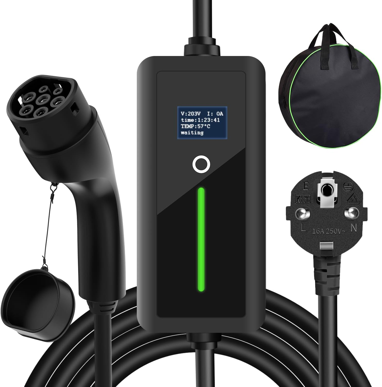 Chargeur portable pour véhicule électrique Type 2 (3, 6 kW/16 A) Wi-Fi + APP