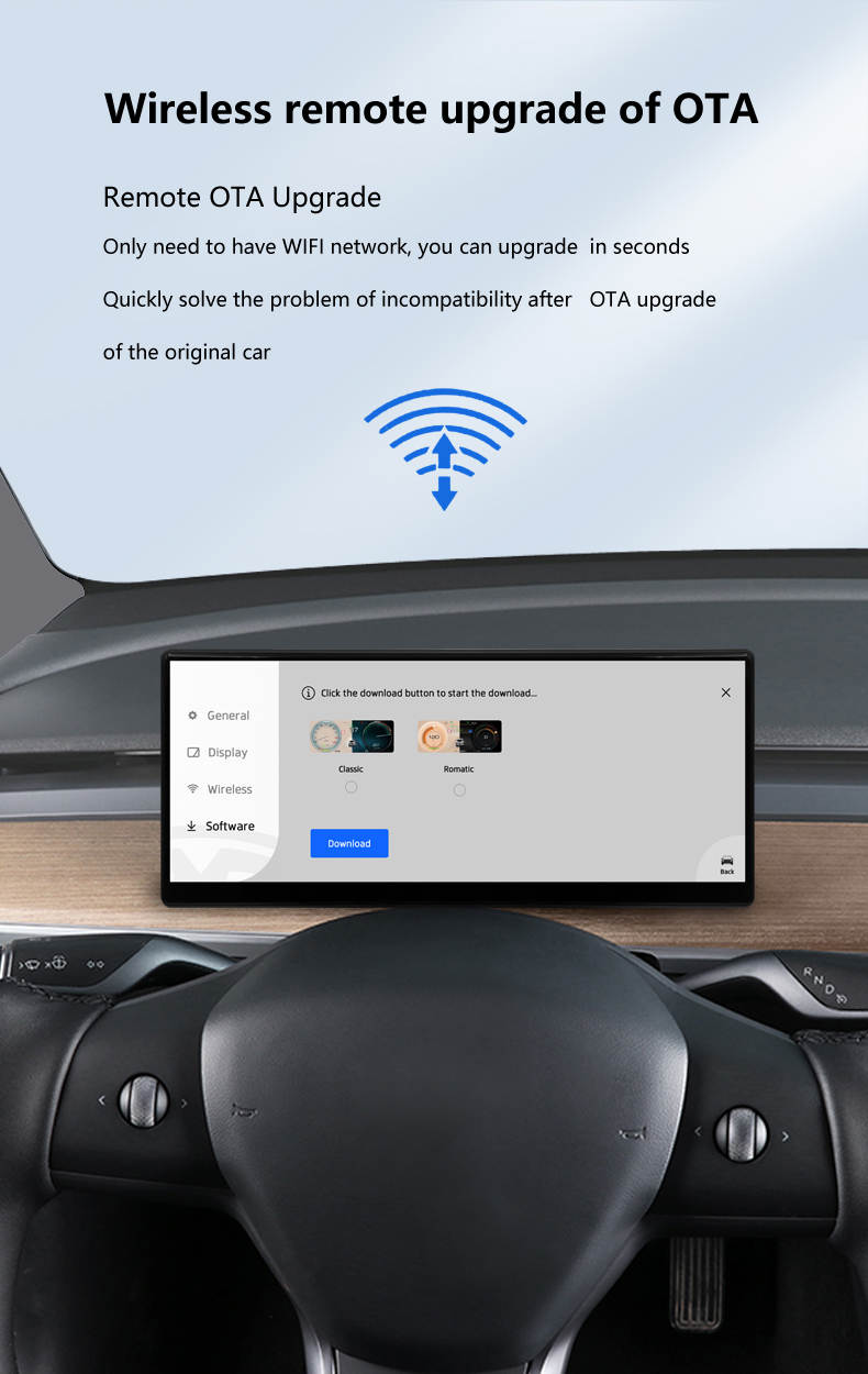 Cuadro de instrumentos del Tesla Model 3 e Y Cuadro de instrumentos Apple CarPlay y Android Auto