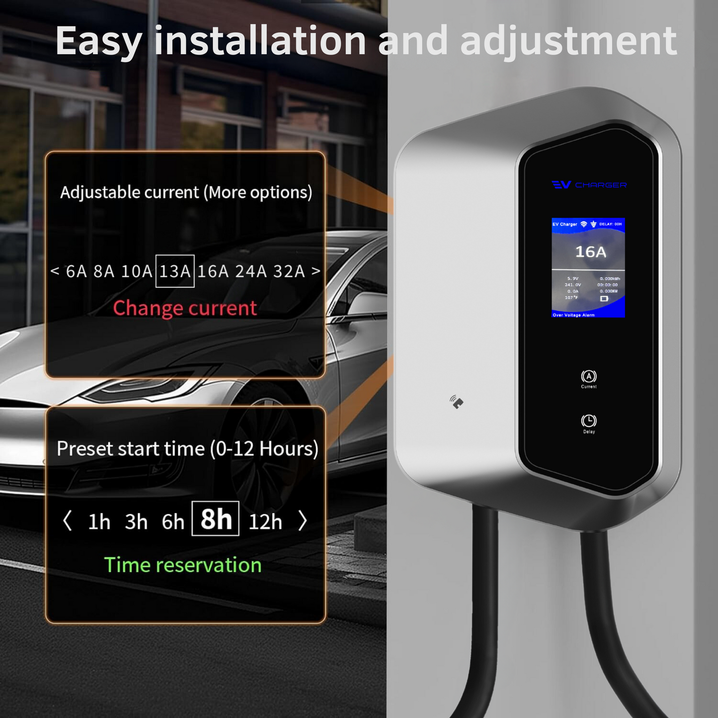 Chargeur EV intelligent EVniculus 22 kW avec WiFi RFID Bluetooth