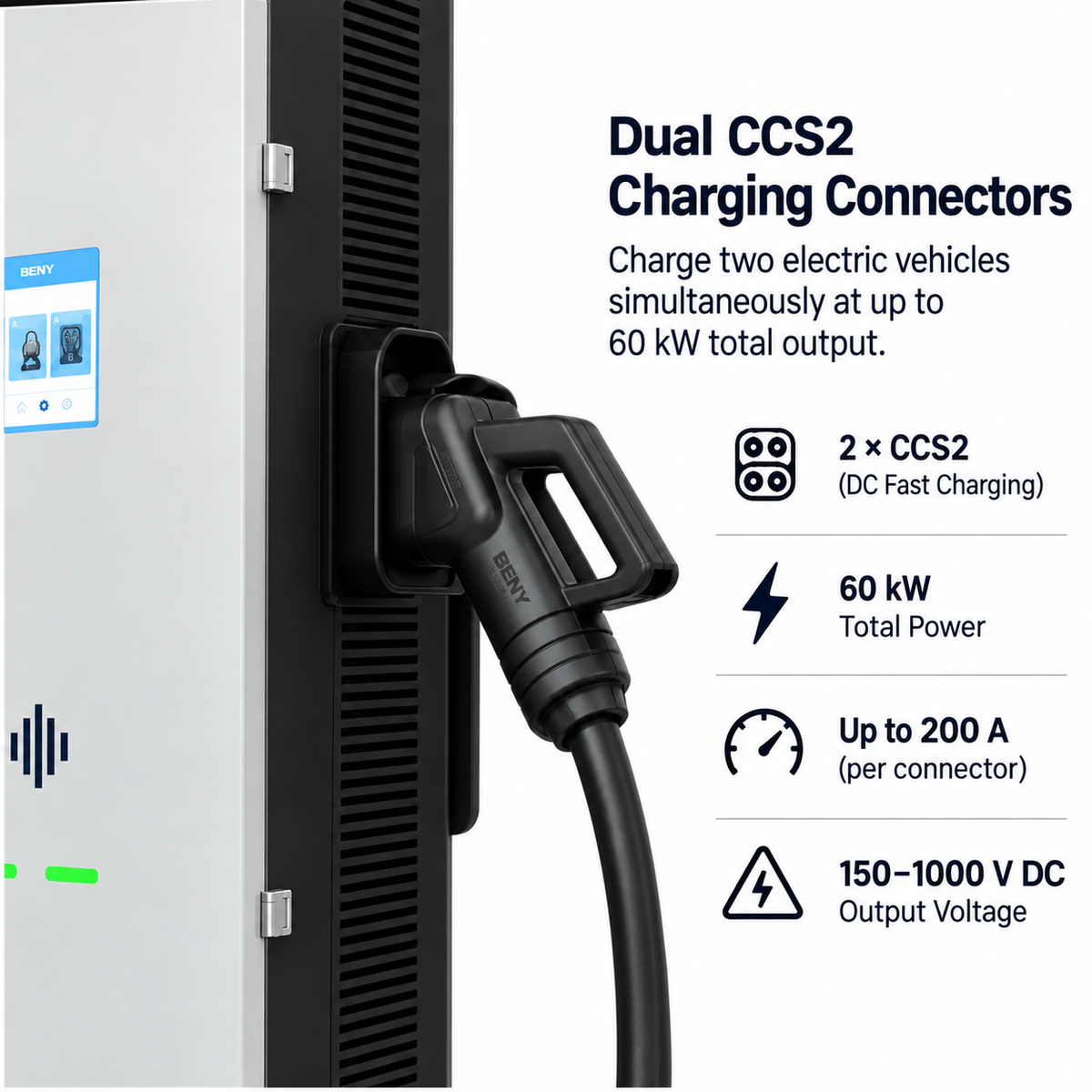 BENY DC Fast Charging Station – 60 kW, 2× CCS2