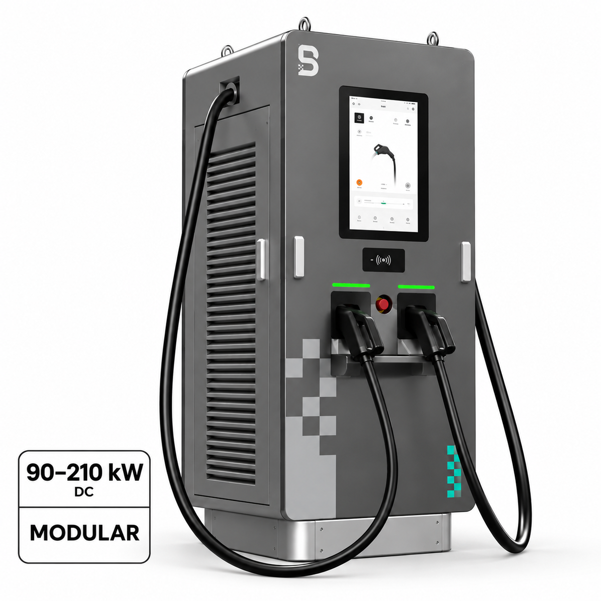 Estación de carga de CC para vehículos eléctricos (VE) montada en el suelo: 60 kW, 90 kW y 120 kW