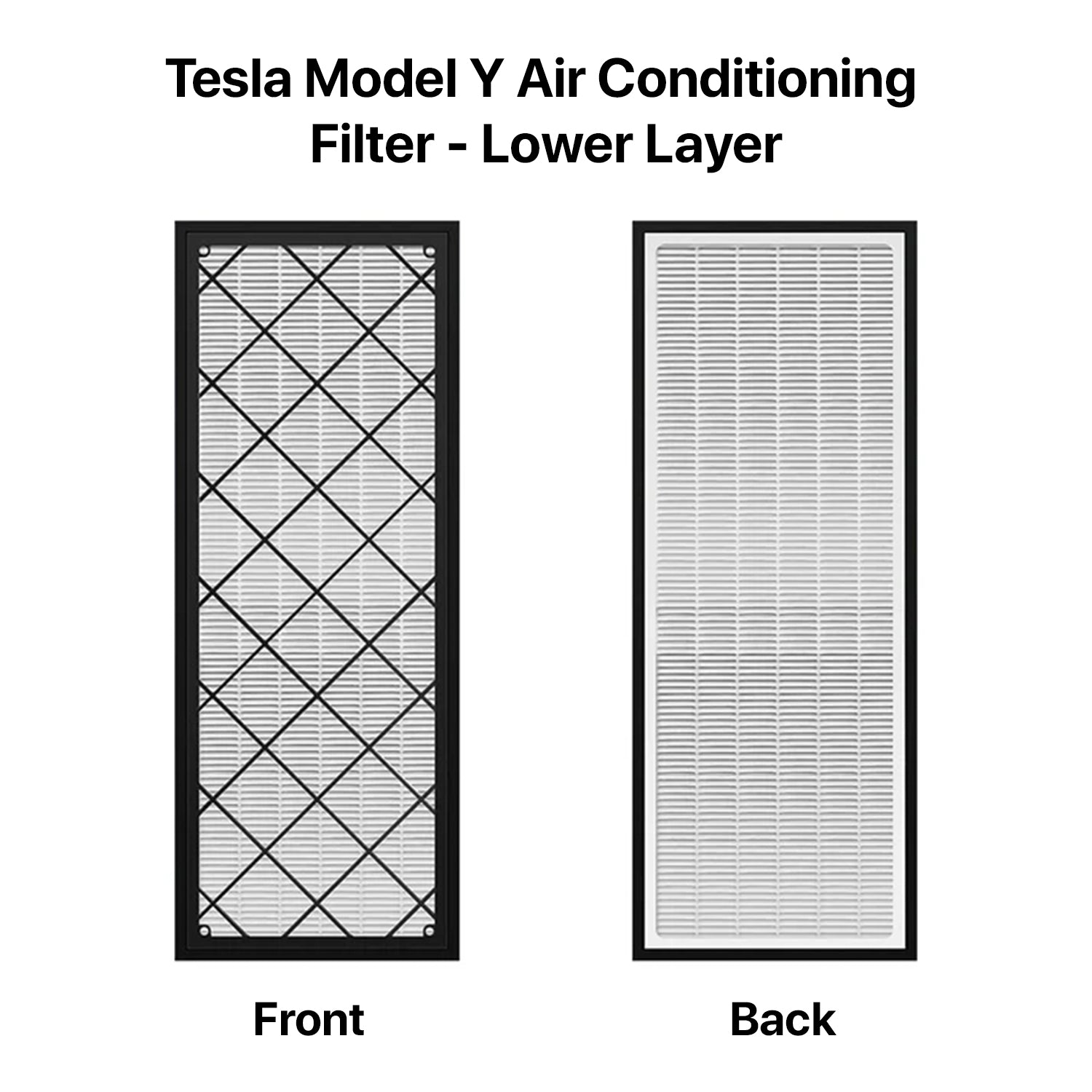 Ensemble de filtres d'habitacle HEPA pour Tesla Model Y / Juniper (kit supérieur et inférieur 4 pièces) 