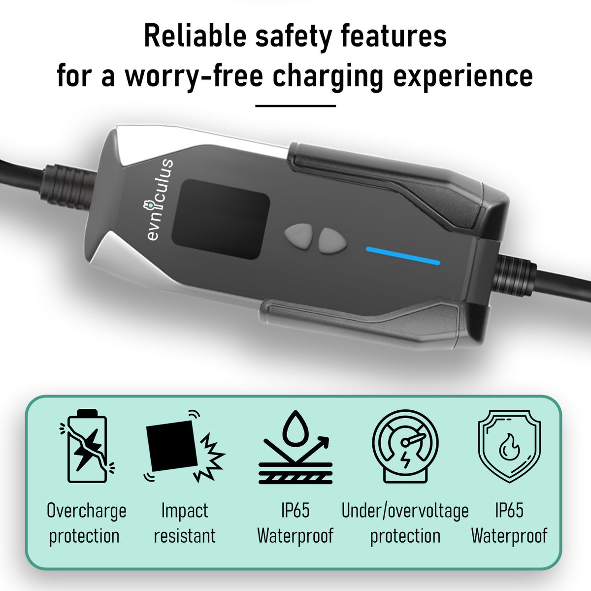 Chargeur portable pour véhicules électriques de type 1 (3, 6 kW/16 A) 