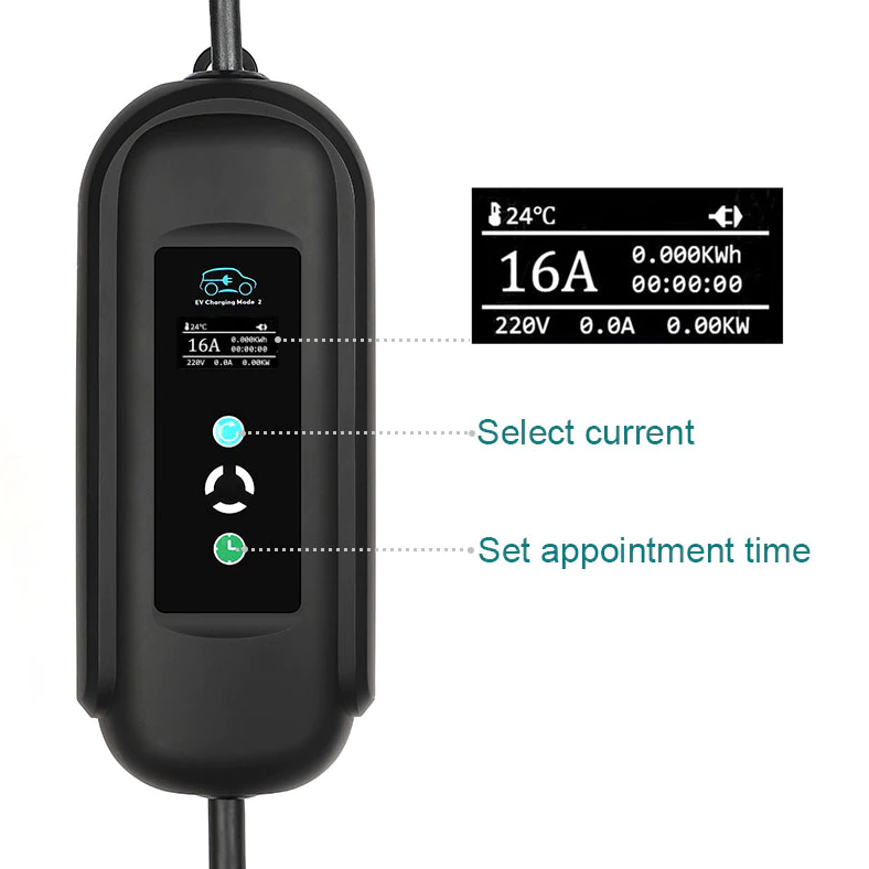 Chargeur mobile 11kW, Prise de courant d'alimentation de type 2 à CEE, 16A  3 phases